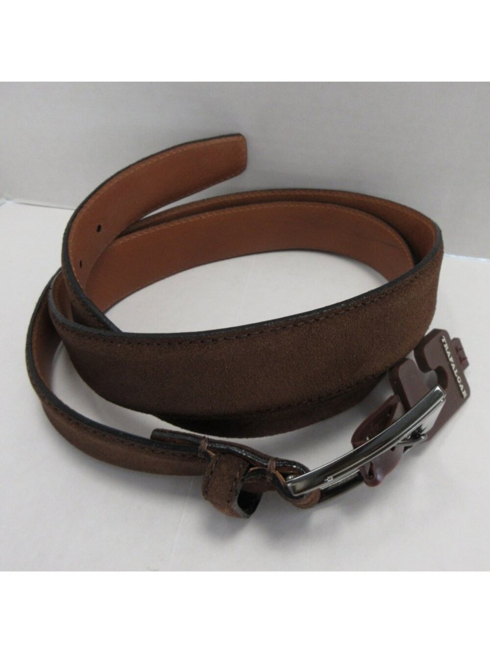 Trafalgar Belt 44 Suede Full Grain Leather Classic Made In Italy